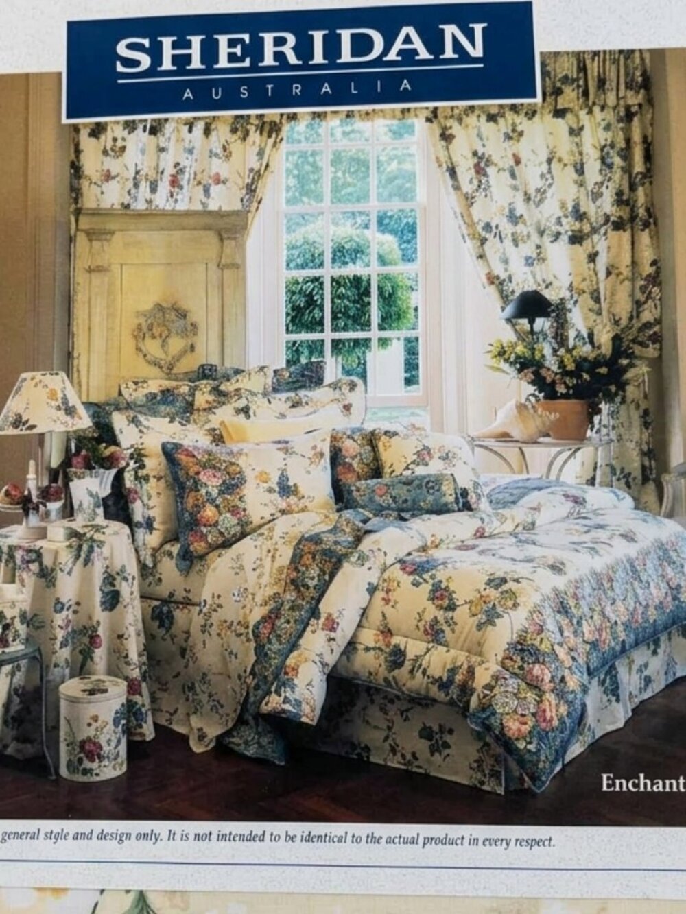 Vintage Sheridan Australia "Enchantment" Queen Flat Sheet Floral NIP NOS
